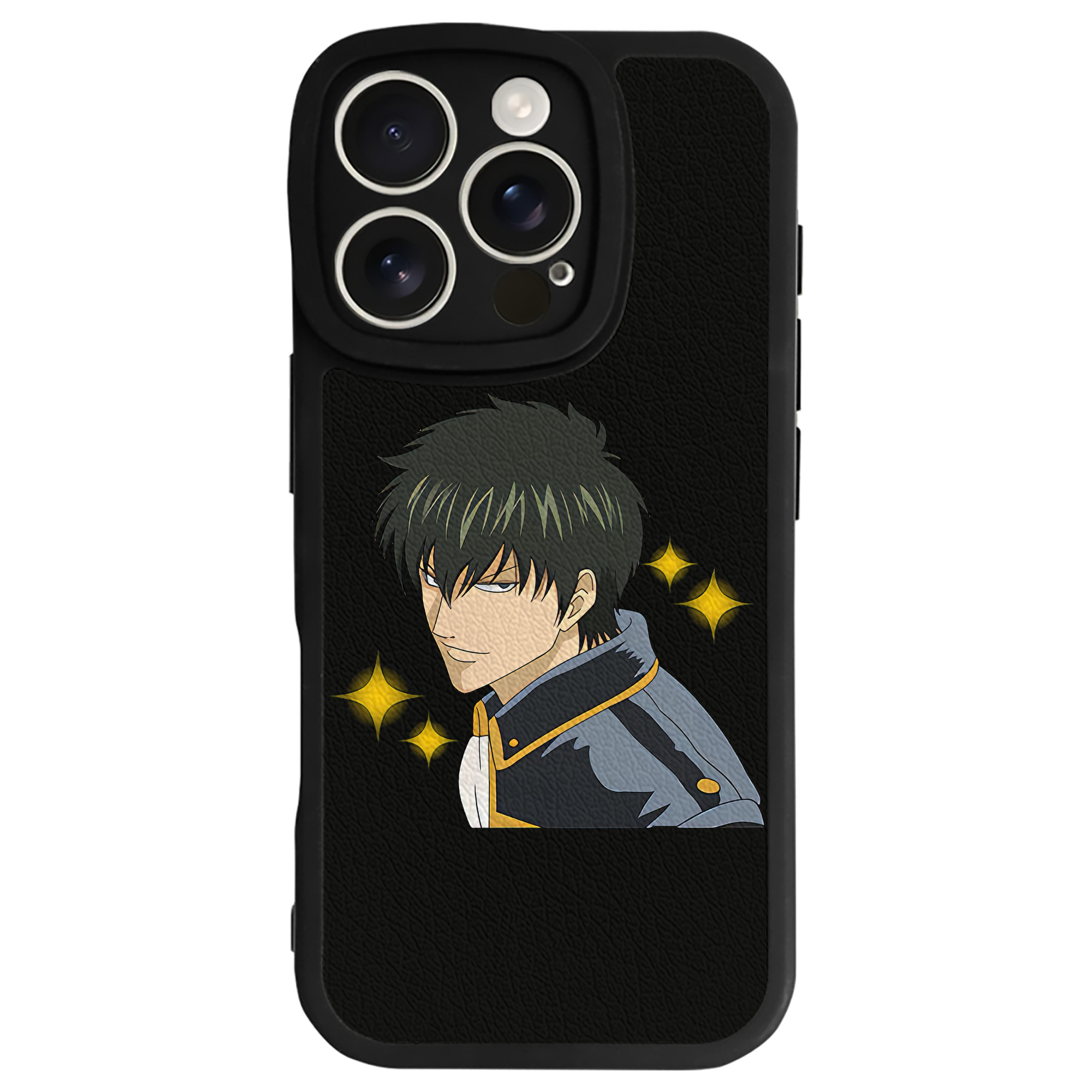 （画像用） ぎんたま 坂田銀時（さかたぎんとき） 神楽 志村新八（しむら しんぱち） GINTAMA Sakata Gintoki Kagura Shimura Shinpachi 【iPhone 16シリーズ対応】シリコンスマホケース（レザー調） 材質：シリコン